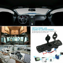 12V-24V Car Cigarette Lighter Socket + Dual USB Charger + Voltmeter Panel l-
