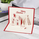 Merry Christmas Cards Xmas house tree Santa Claus Gift Cards New Year GreetiB3C