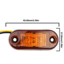 5PCS Amber 2 LED Light Oval Clearance Trailer Car Truck Side Marker Tail Lamp