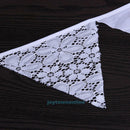 12 Flags White Flower Lace+Cotton Hanging Banner Wedding/Birthday Party Decor