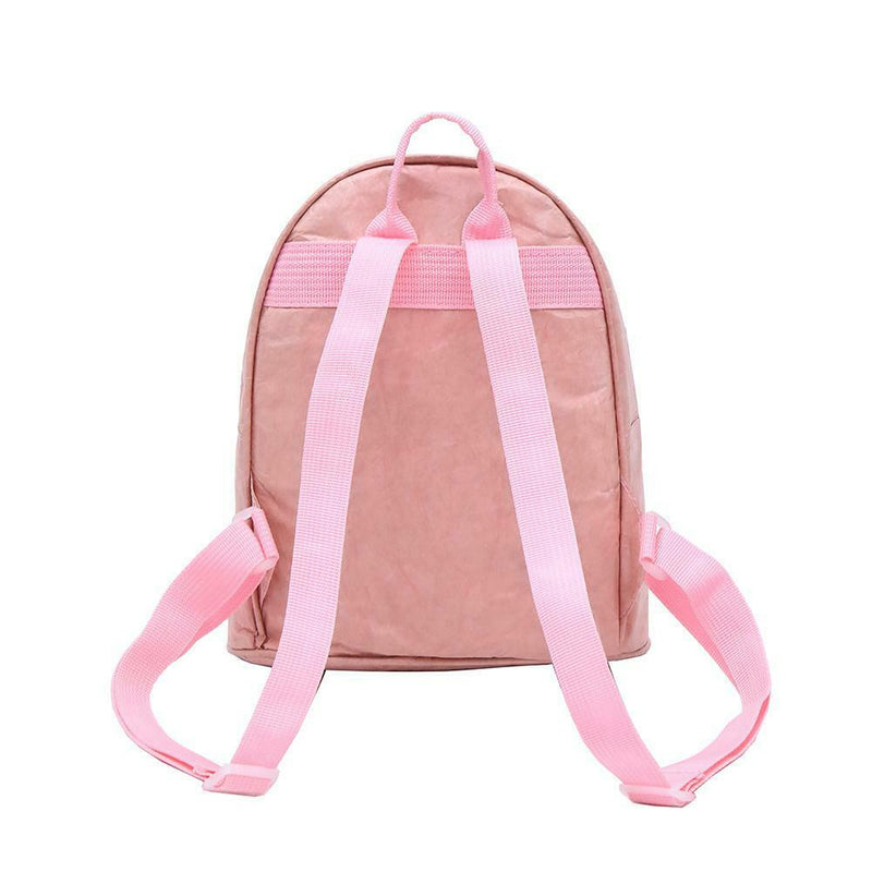 Kraft Paper Backpack Women Waterproof Travel Shoulder Schoolbags (Pink) A