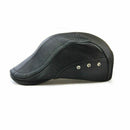 Jamont Black Men'S Pu Leather Beret Caps Winter Autumn New Male Adjustable