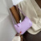 Simple Elegant Women Small Shoulder Bag Pure Color Sling Handbags (Purple)