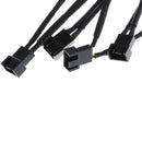 40cm 4 pin Y Splitter Computer Fan Power Cable 1 to 5 Black Sleeved MagiDeal