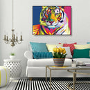 Painting By Numbers DIY Colorful Tiger Hand Painted Canvas Oil Art Picture A