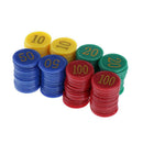 Poker Game Tokens, 160 Pack of Plastic Value Chips, 36mm Counting Markers for