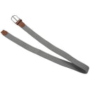 Men Leather Braided Elastic Stretch Metal Buckle Belt Waistband Light gray V9Q8