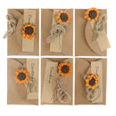 6pcs Kraft Paper Dry Flower Greeting Card with Envelope For Christmas Weddi3C