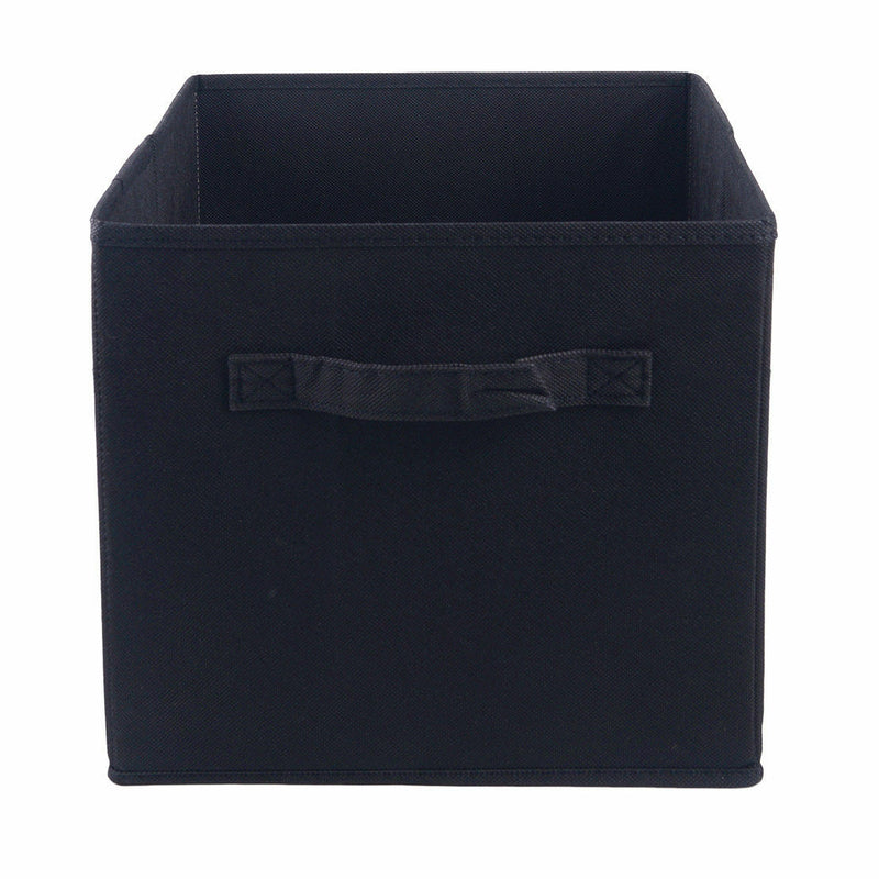 BLACK Square Foldable Fabric Storage Box Collapsible Home Clothes Organizer Cube