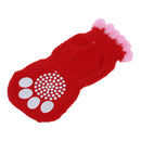 2 Pairs Size L Antislip Bottom Pet Dog Doggie Puppy Socks Red Pink