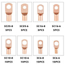 60 Piece Assortment Car Battery Bare Copper Ring Lug Terminal Wire Gauge SC6-25