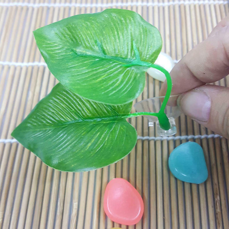 2019 Artificial Plant Leaf Resting Hammock Fish Rest Bed Tropical Aquariu STQ