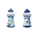 2pcs Retro Lighthouse Battery Powered LED Light Candle Garden Decor Ornament