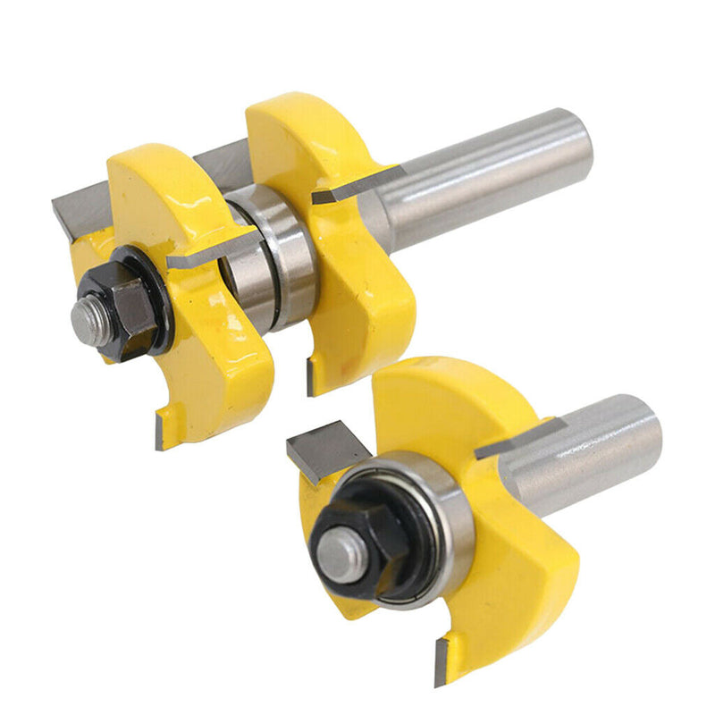 2 Pieces Woodworking 1/2" Shank Tongue & Groove Joint