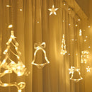3.5m 8 Mode Curtain String Lights Christmas Decorative Lamp (Warm White) A