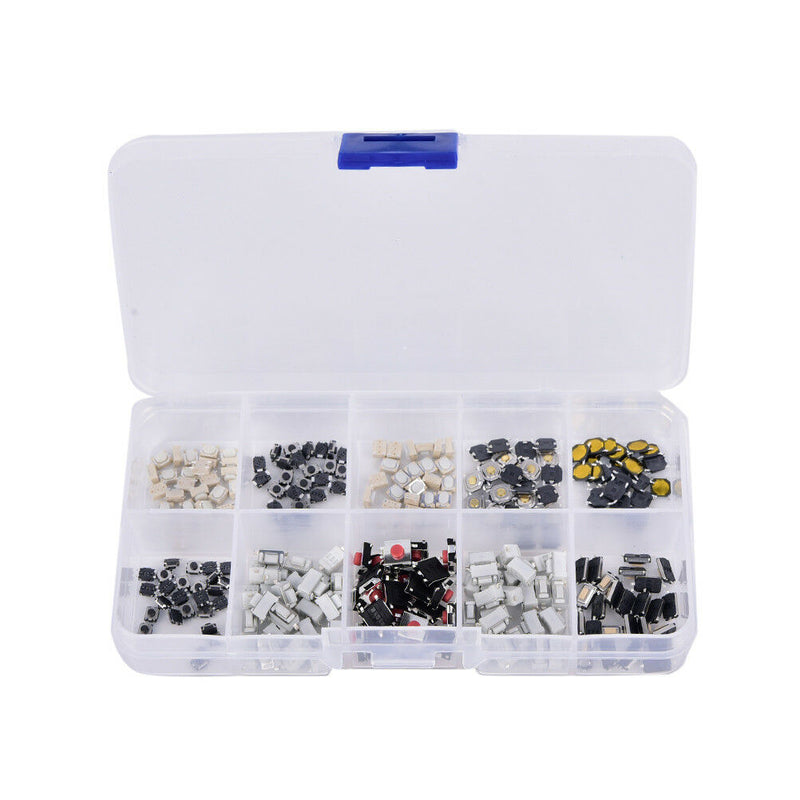 250 Pcs 10 Models Tactile Button Switch Micro Button Switches Remote Contro3 Kw