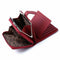 Qian Xi Lu women's wallets Cortex zipper and hasp purses (Red)12.5*8.5*4cm T7I5
