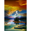 Diamond Painting Lake Island Full Round Rhinestone Picture DIY Set 30x40cm