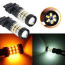2 Pieces 3157 4014 60LED Turn Signal Reverse Lights Bulbs Amber and White