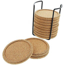 Cork Coasters with Lip for Drinks Absorbent Thick Rustic Saucer with Holder