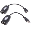USB UTP Extender Adapter Over Single RJ45 Ethernet CAT5E 6 Cable Up to 150ft Bj
