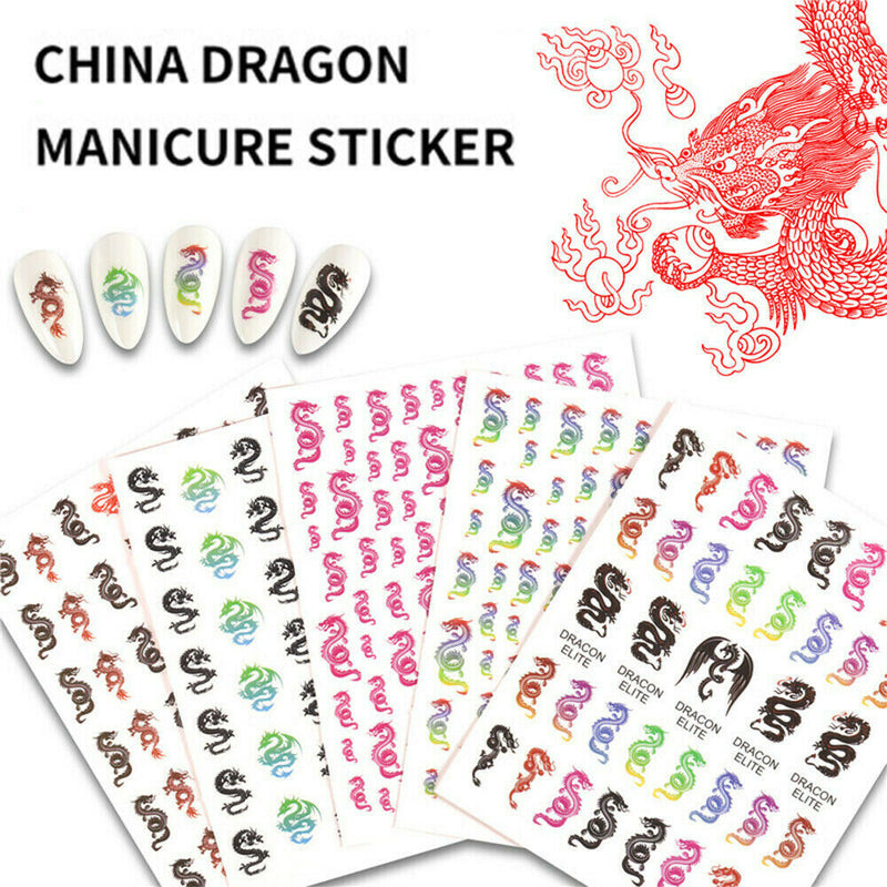 Waterproof Punk Dragon Decals Nail Stickers Manicure Nail Art Accessories