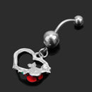 Dangle Belly Ring Navel Button Rhinestone Rose Heart Barbell Bar Body Pier BQR