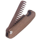 Black Walnut Folding Comb Portable Men'S Beard Care Wooden Comb