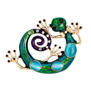 Retro Fashion Lizard Shape Rhinestone opal Brooches for Women Jewelry Decor