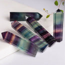 Natural Fluorite Crystal Colorful Striped Fluorite Quartz Crystal Stone Poi