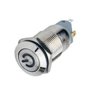 12mm Blue Light Metal Power Push Button Switch Latching Waterproof Flat 12V