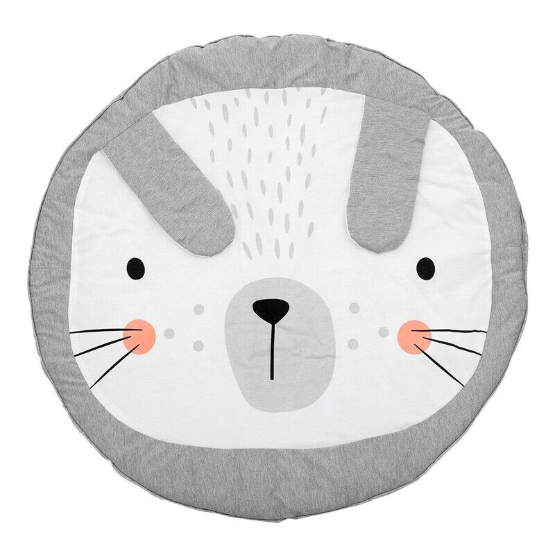 90CM Kids Play Game Mats Round Carpet Rugs Mat Cotton Crawling Blanket Floo R7J4