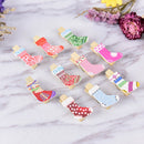 10PCS/Set Christmas Sock Wood Clips Photo Paper Pegs Clothespin Craft Decor â„–[