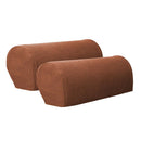 Armrest Cover Stretch Fabric Anti-Slip Couch Armrest Slipcovers Light Coffee