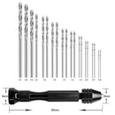 1X(Pin Vise Hand Drill Bits(20Pcs), Micro-Mini Twist Drill Bits Set With Pr