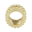 M2 x 3mm Brass Cylinder Knurled Threaded Round Insert Embedded Nuts 100pcs P2Y3