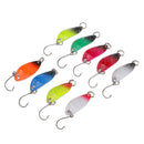 9Pcs 3.2cm 3g Long Cast Fishing Lures Spinner Spoons Hard Bait w/Single Hook