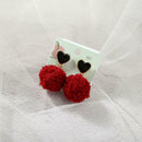 Fashion Women Lover Heart Ball Dangle Ear Stud Geometric Earrings Jewelry