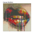 Mouth 5D Full Drill Round Diamond Painting Embroidery Kits Cross Stitch