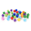 100X glitter tinsel pompom balls small pompoms ball cat puppy toys pet supply 3C