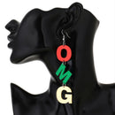 Funky Acrylic Hip Hop Long Dangle Drop Colorful OMG Shape Earrings JewelryJCA Kw