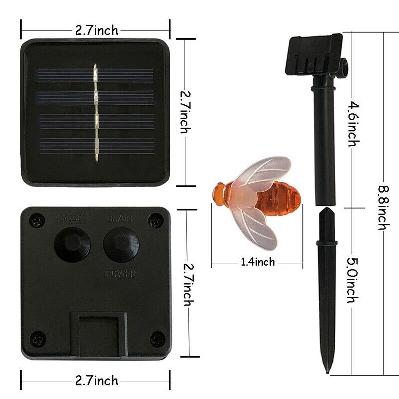 Solar Powered String Lights 30LED Honey Bee Shape for Garden Decoration CourC4V4