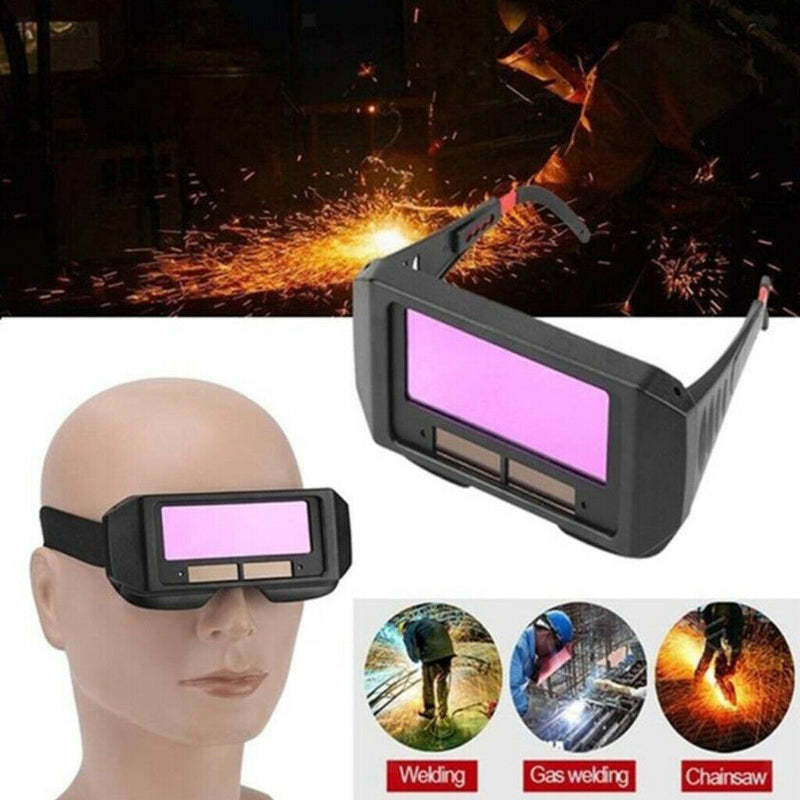 Auto Darkening Welder Goggle And Headband Helmet Anti-Glare Glasses Yellow Frame