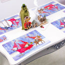 12 Set Christmas Placemat Non-Slip Pvc Insulation Placemat Washable Table F