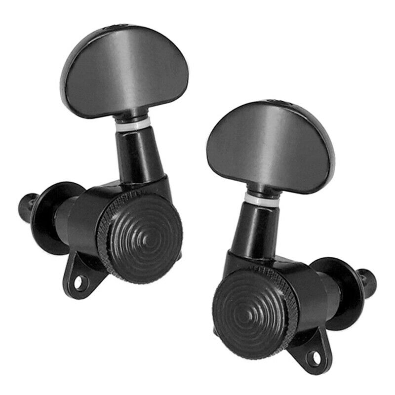 3R3L Black Locked String Tuners Tuning Peg Key Machine Heads Semicircle But