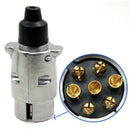 7 Pin Trailer Plug Round Wiring Lights Tow Metal Caravan Truck Boat 12V 12N