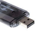 USB 2.0 Memory Card Reader Writer Adapter for SD /SDHC /TF Black