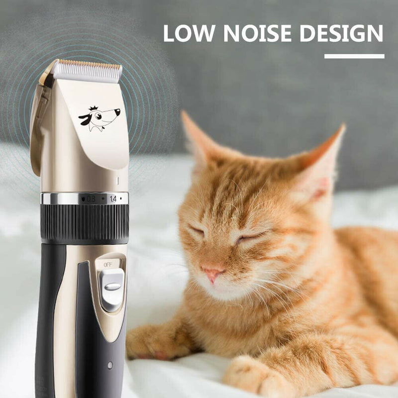 Low Noise Dog Cat Hair Trimmer Rechargeable Pet Animal Grooming Clippers