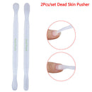 2 Pcs Double Head Cuticle Remover Dead Skin Push Nail Art Pusher Nail Care Tool