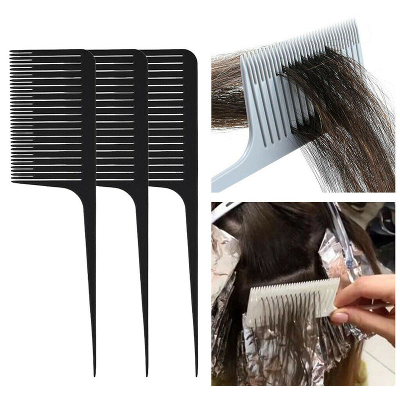 3pcs ABS Weave Highlighting Foiling Hair Comb for Salon Styling Dyeing Combs